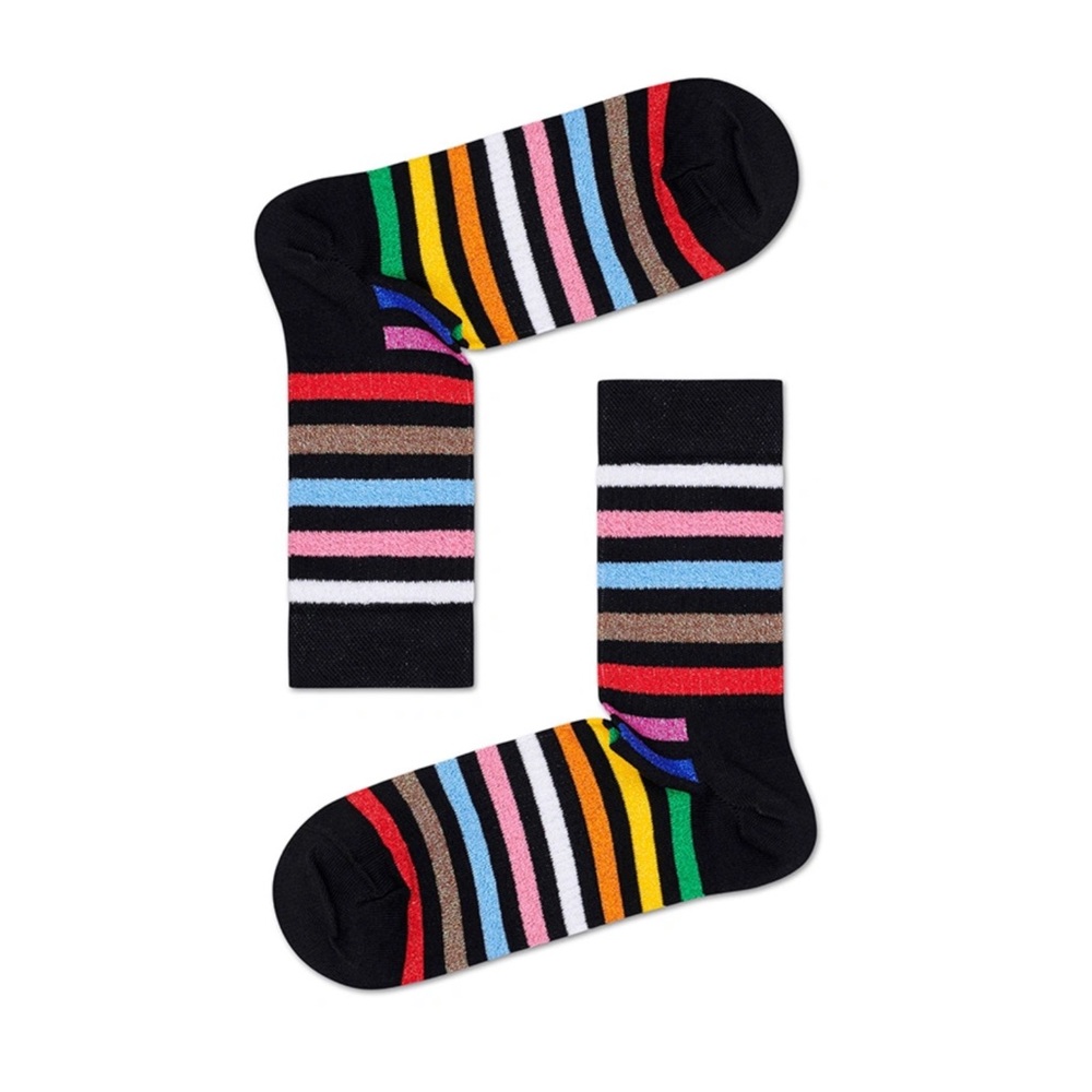 Happy Socks x Phluid Project - Black Rainbow Stripe Socks - Limited Ed. Sold Out